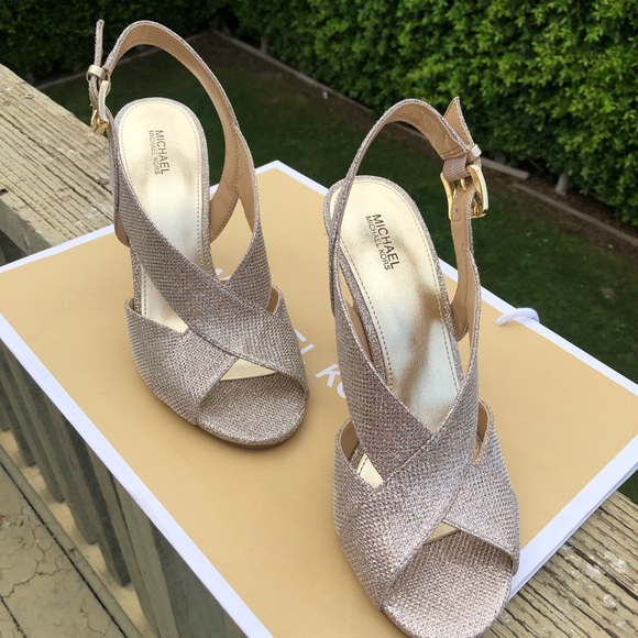 🛍HP🛍Michael kors Becky sandals High Heels gold - Picture 5 of 7